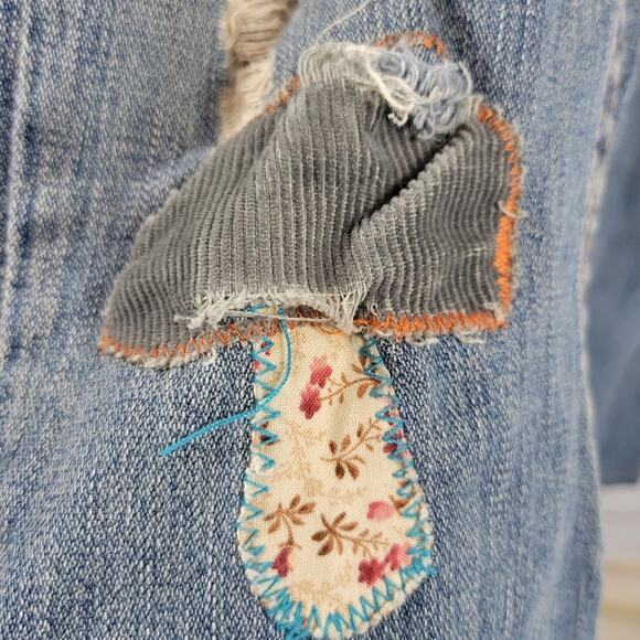 True Religion Y2K Ashbury Patchwork Jeans Sunshine Mushroom 26 - Picture 10 of 11